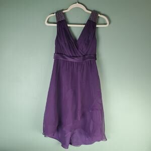 Eden Maids Womens Purple Sleeveless Embellished Dress Size 2